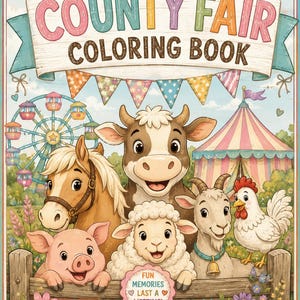 Libro para colorear de la feria del condado - PDF imprimible - 23 divertidas páginas para colorear