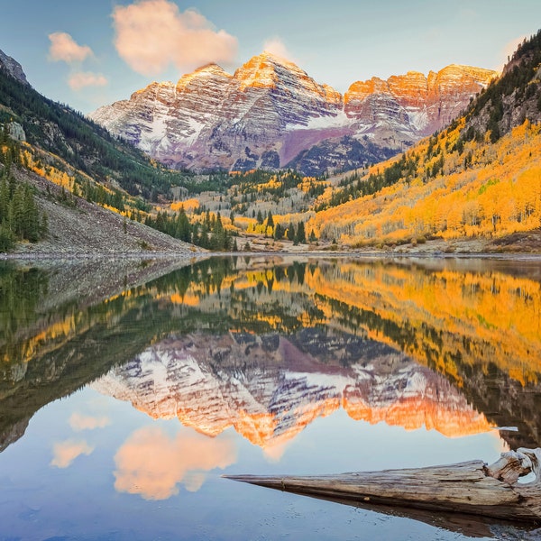 Maroon Bells Print, Colorado Photography, Mountain Wall Art, Landscape Photography, Colorado Print, Sunrise Wall Art, Choose Format & Size