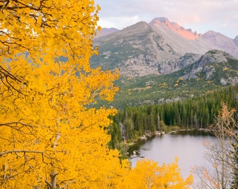 Colorado Landscape Photography Print - Rocky Mountain National Park Autumn Fall - Mounted / Hanging Options - 11x14 16x20 20x30 24x36 30x45