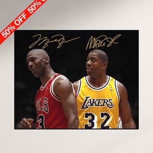 Michael Jordan and Magic Johnson Poster - Etsy