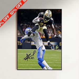 Photo dédicacée d'Alvin Kamara (New Orleans Saints), affiche murale de football américain NFL