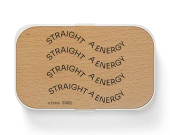 Straight A Energy Bento Box | Wooden Lid Lunch Box
