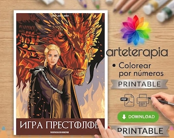 Disegni da colorare con i numeri di Game of Thrones di Alexis Disney