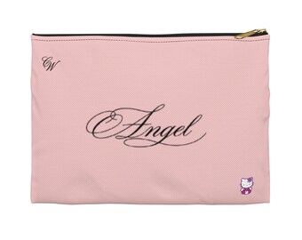 Angel Wings Accessory Pouch | Rhinestone Wing Makeup Bag, Pink