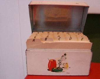 1930's Recipe Box with ABC Index Cards