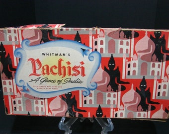 Pachisi a Game of India Board and Box from Whitman 1945 Retro Ephemera, Vintage Charm Parchisi Old Style