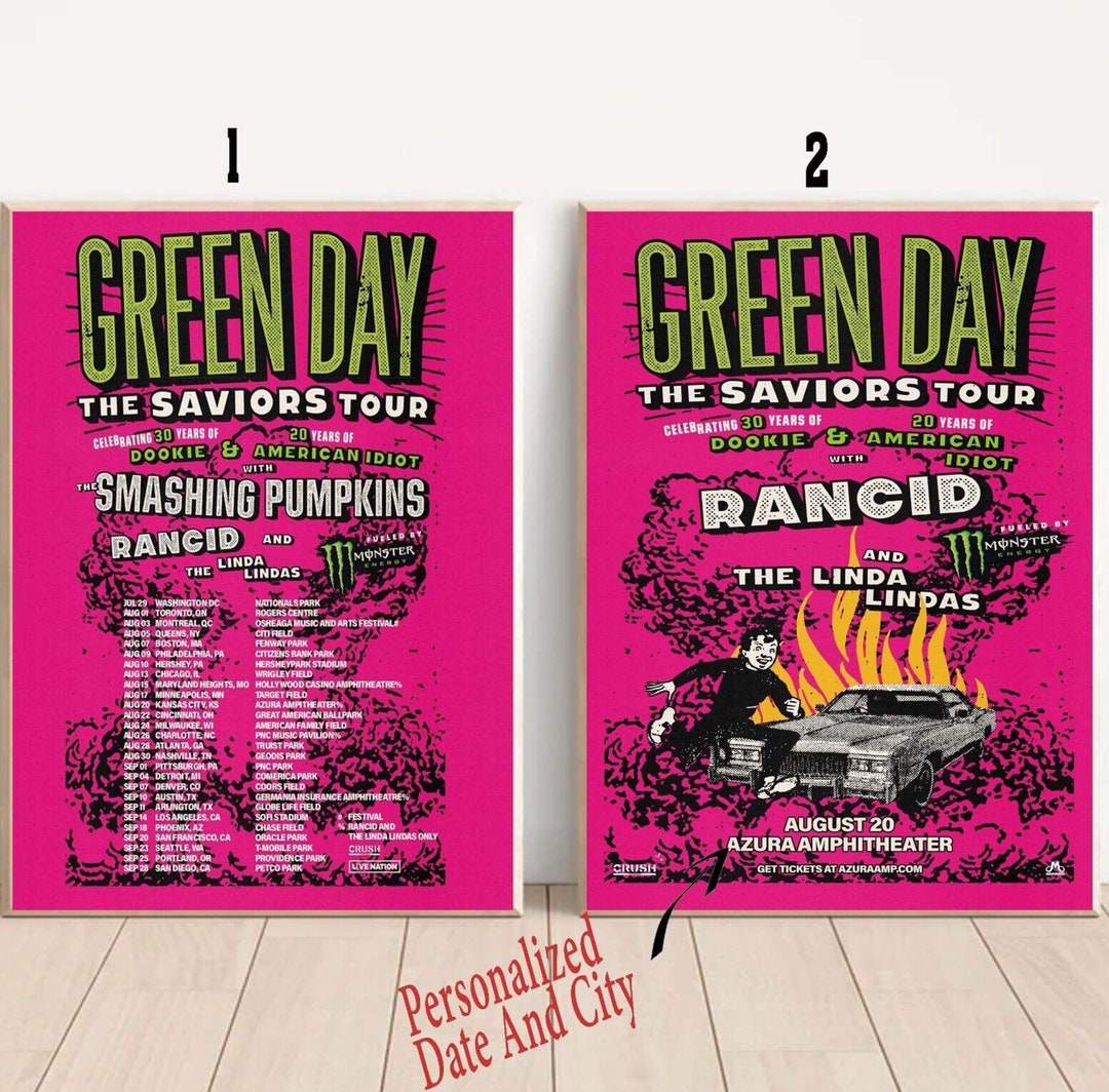 Custom Green Day the Saviors 2024 Tour Poster Etsy UK