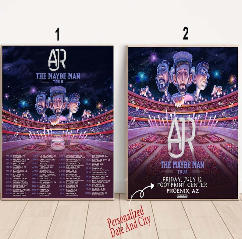 Custom AJR the Maybe Man Tour 2024 Poster Etsy