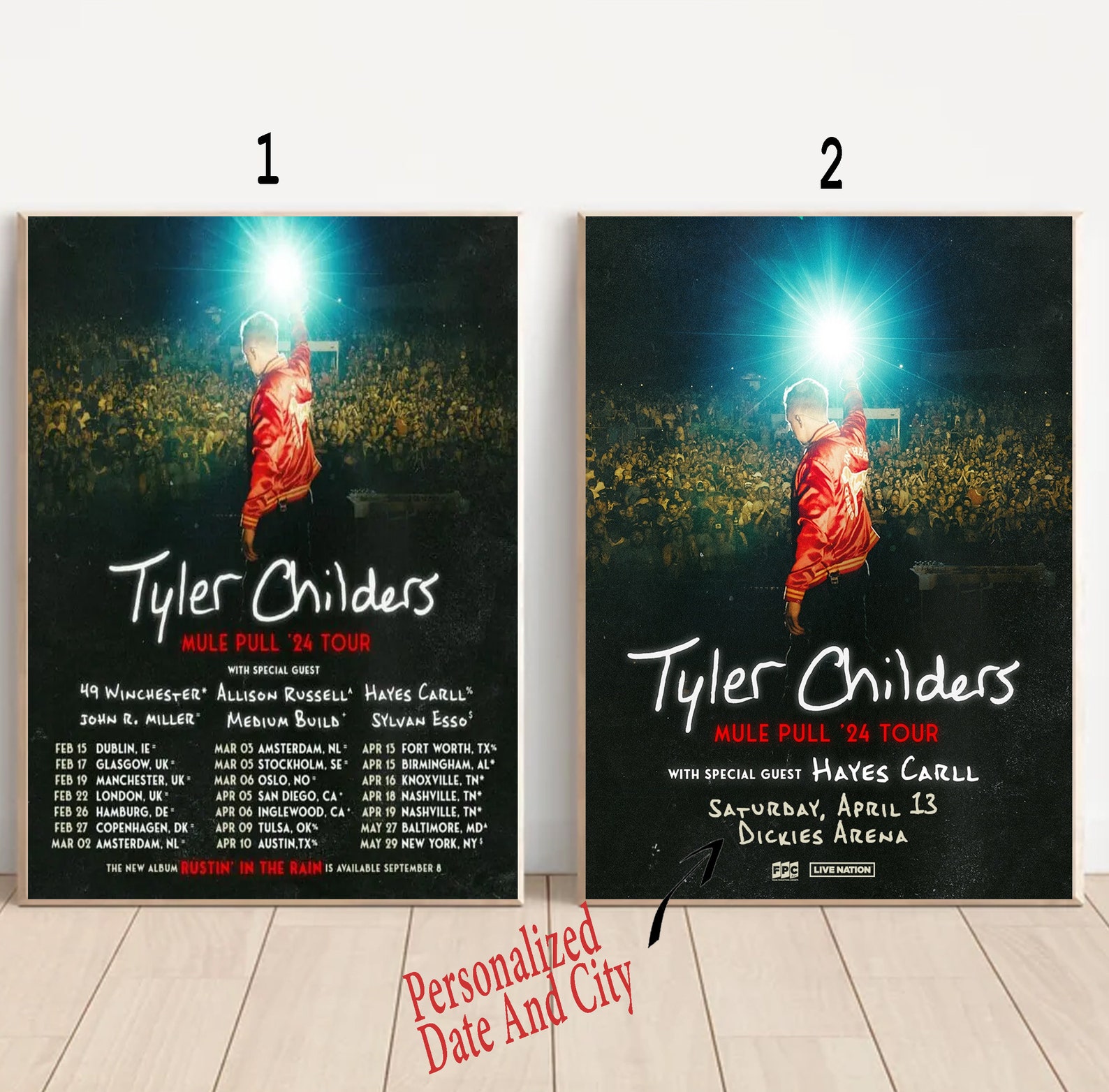 Custom Tyler Childers Mule Pull Rustin in the Rain 2024 Tour Poster Etsy