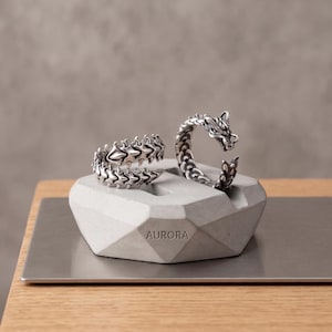 Adjustable Dragon Centipede Ring, Gothic Stainless Steel Statement Ring