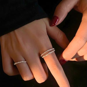 Eleganta stapelbara ringar i 925 sterlingsilver, justerbart minimalistiskt hjärtarmband, vardagssmycken för henne