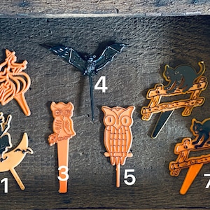 Vintage Assorted Halloween Cupcake Picks