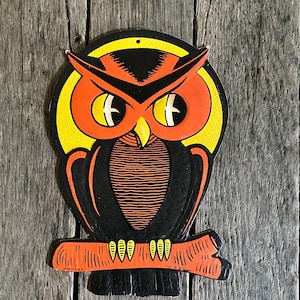 Vintage Embossed Halloween Owl Die Cut