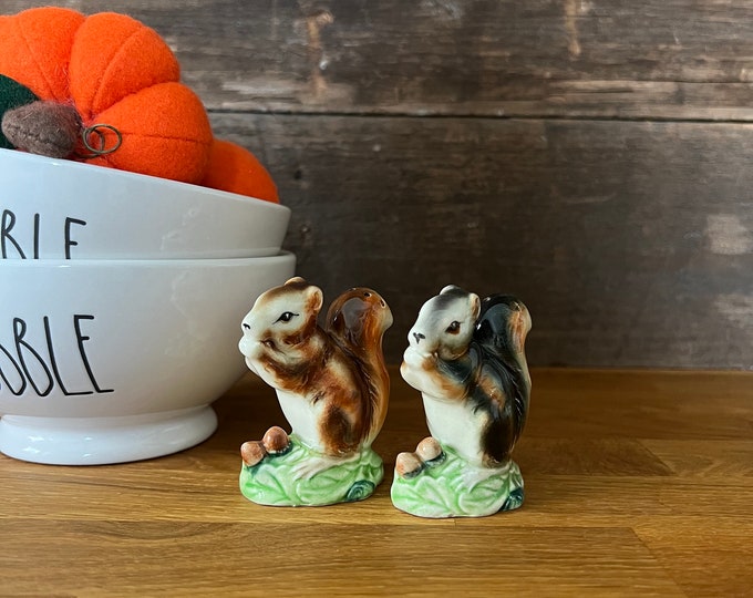 Vintage Squirrel Salt and Pepper Shaker Set Etsy