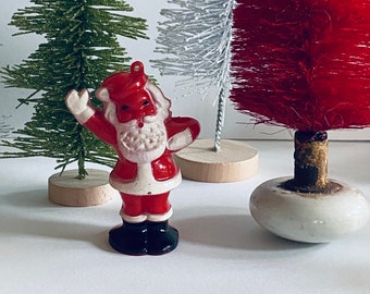 Vintage Hard Plastic Santa Claus Candy Container Ornament