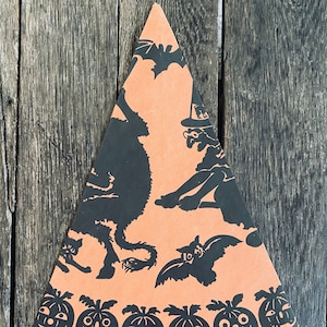 Vintage Paper Halloween Pointed Hat