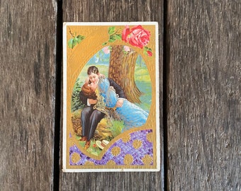 Antique Embossed Valentine Postcard Made in Germany