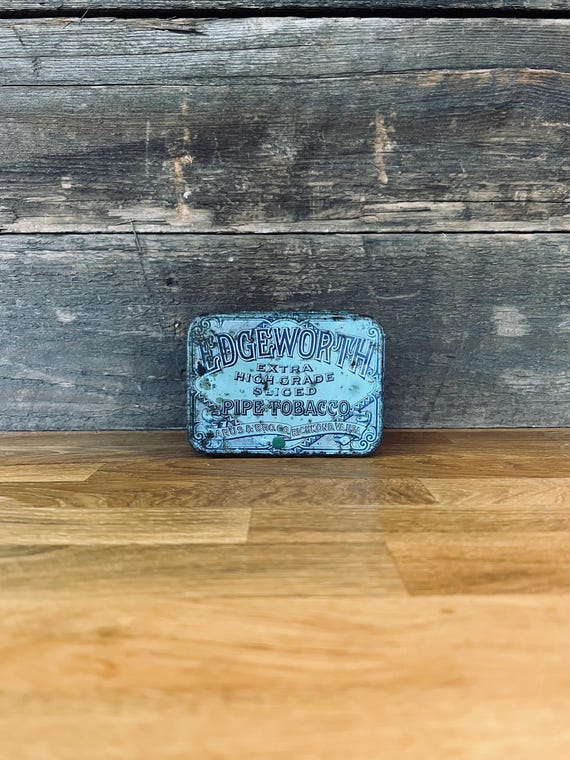 edgeworth sliced tobacco Edgeworth “extra High Grade Sliced” Pipe Tobacco Tin | Larus & Bro Co.,  Richmond VA | Blue Hinged Box | Vintage Tobacciana/advertising