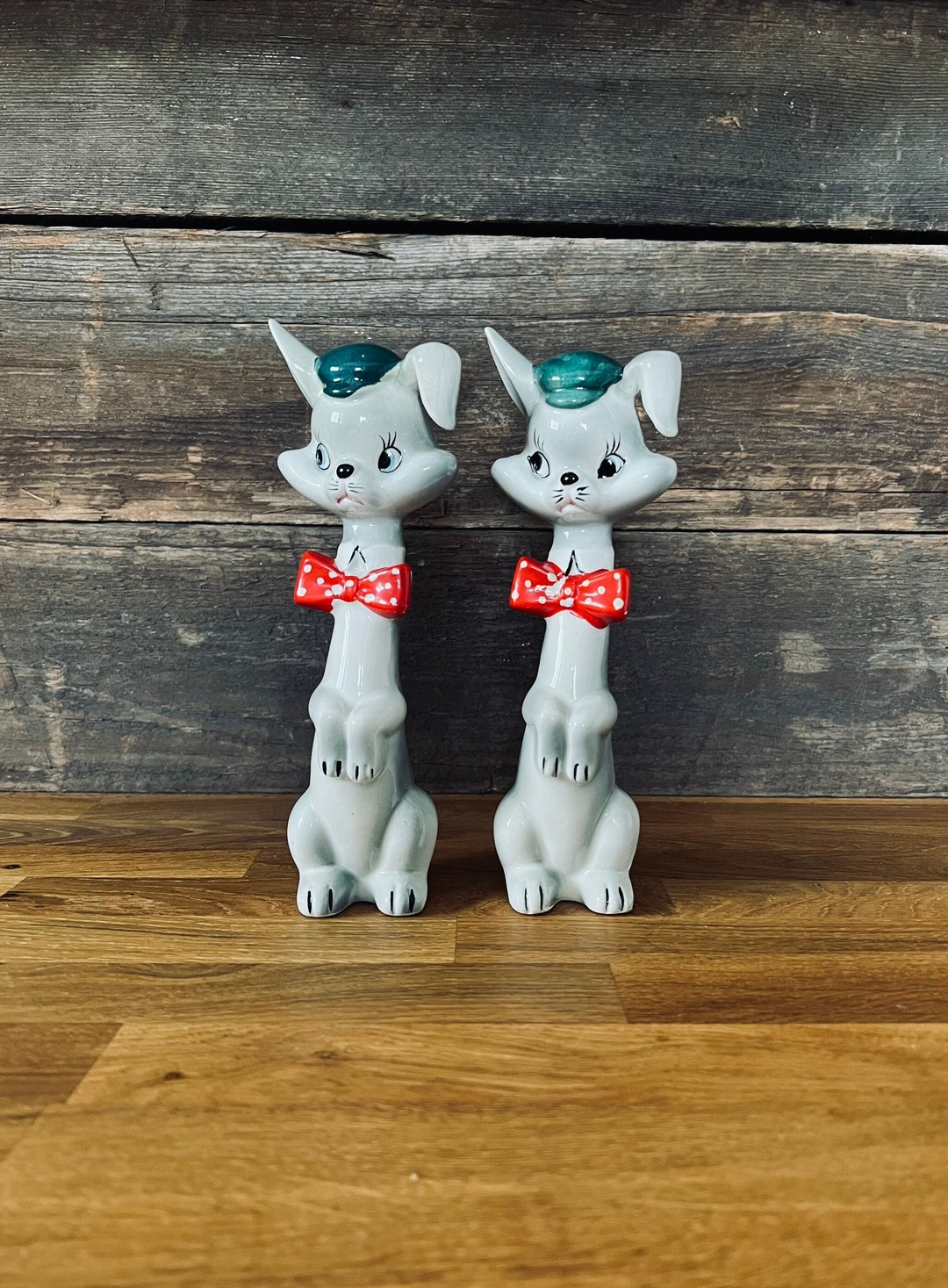 Extra Large Vintage Anthropomorphic Long Neck Rabbit Salt and Pepper ...