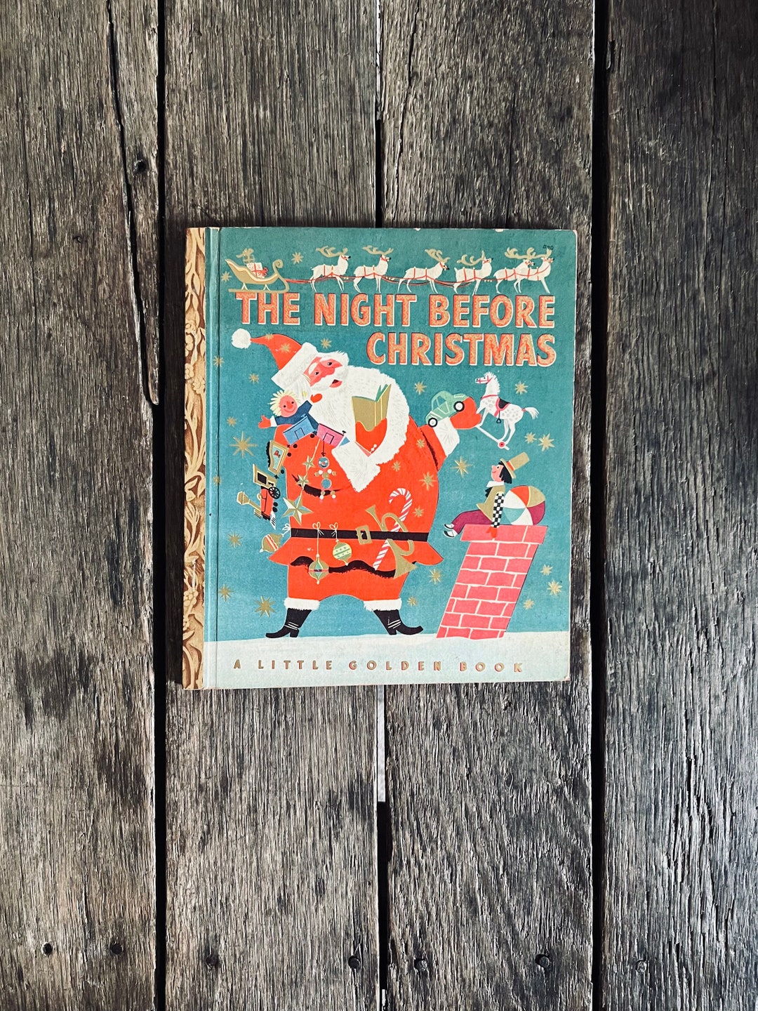 Vintage the Night Before Christmas Little Golden Book - Etsy