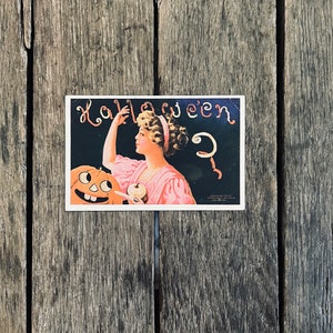 Antyczna tłoczona pocztówka na Halloween
