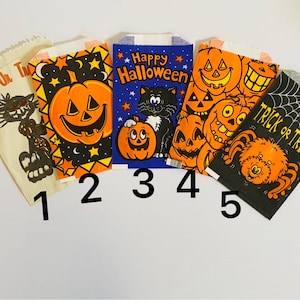 Vintage Diverse Halloween Candy Favor Bags