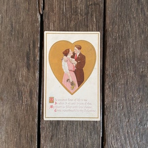 Ancienne carte postale de la Saint-Valentin protégée par les droits d'auteur en 1909 par A.S. Plus doux