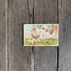 Antike Valentinstag "Cupids Message" Postkarte um 1910