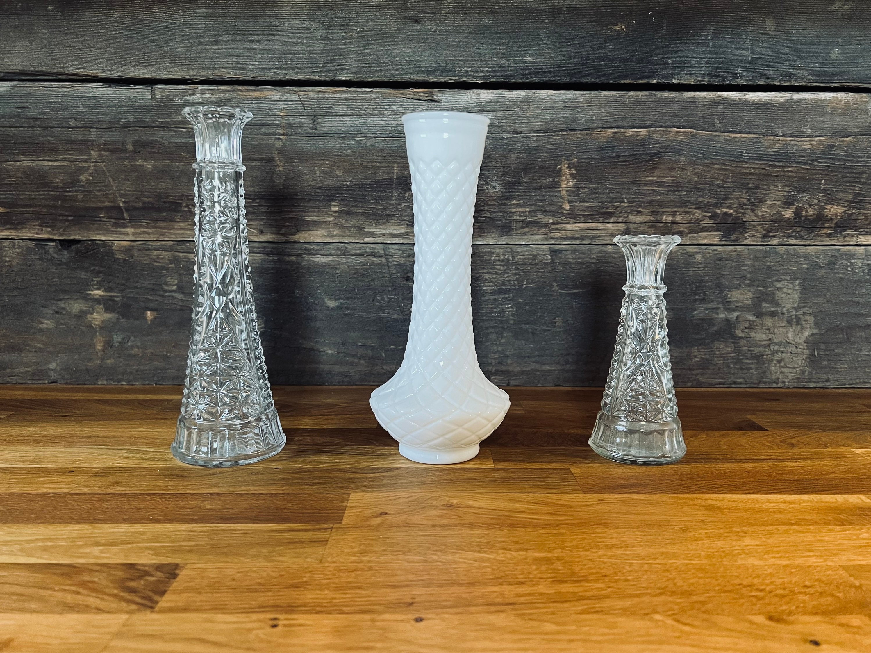 Vintage Glass Vase Trio 