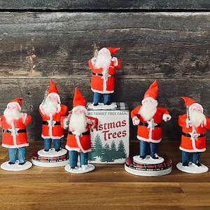 Vintage Paper Mache Santa Figurines Made in Japan