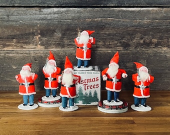 Vintage Paper Mache Santa Figurines Made in Japan