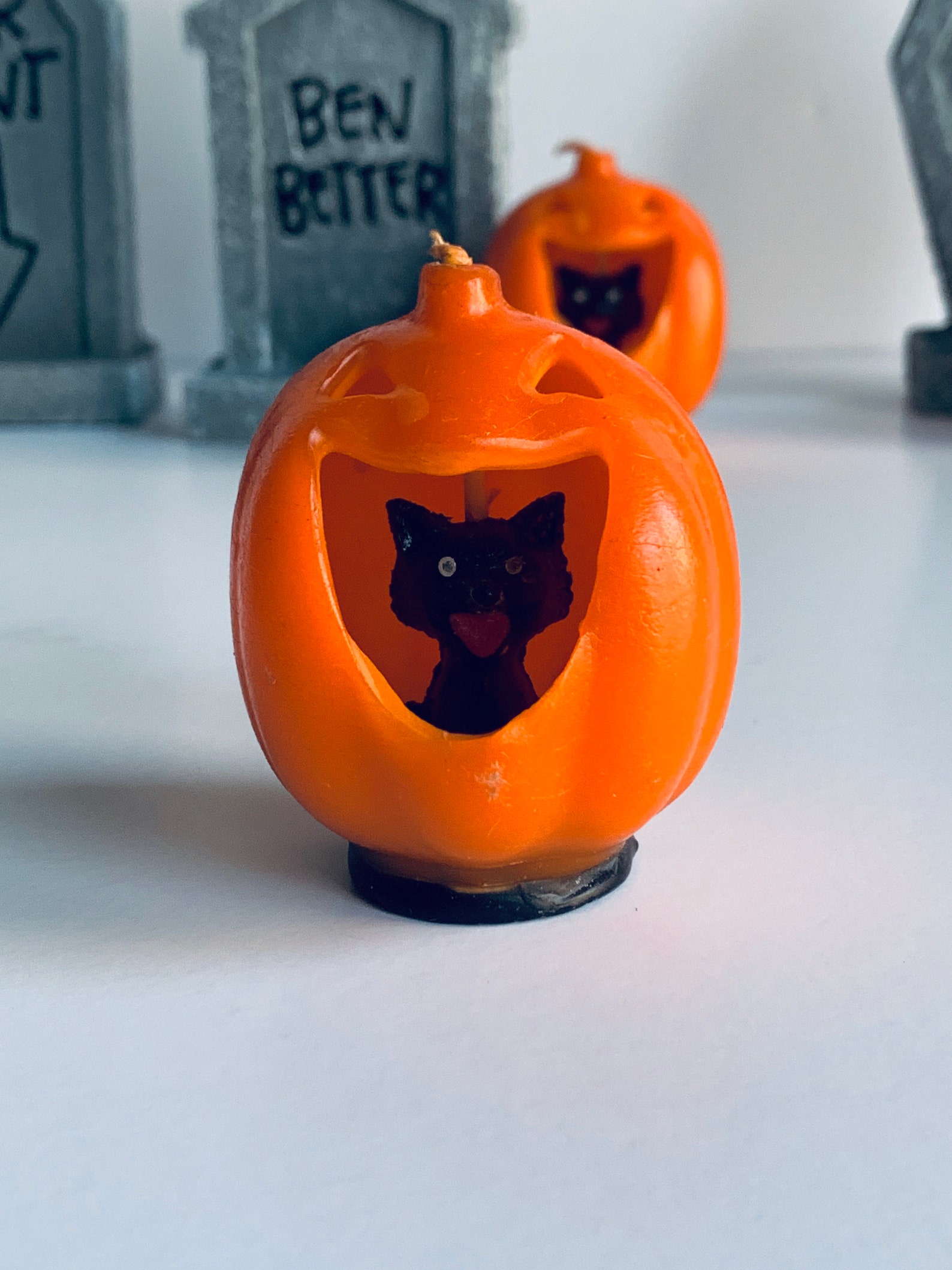 Vintage Original 3D Gurley Burnthrough Black Cat in Jack O Etsy