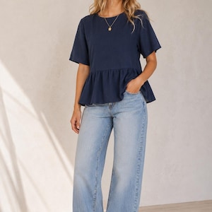Peplum Blouse Sewing Pattern for Women (XS-XXXL), Easy Blouse Pattern, Women Sewing Pattern, Beginner T-Shirt Pattern, Women Top Pattern image 5