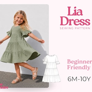 Girl Dress Sewing Pattern, Dress Pattern, Kids Pattern, Summer Dress Pattern, Beginner Pattern, Sewing Pattern Toddlers