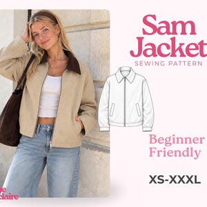 Jacket Sewing Pattern for Women, Zip Up Jacket Pattern, Women Jacket Sewing Pattern, Crop Jacket, Short Jacket, Women Pattern Zipper Jacket