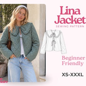Damenjackenschnittmuster | Mantelschnittmuster | Nähvorlagen | Jackenschnittmuster | Damen-Nähvorlagen für Jacke und Mantel | Anfängerjacke, Steppjacke