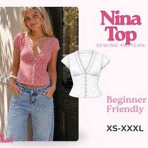 Top Sewing Pattern for Women | Women Sewing Pattern | Blouse Pattern | Top Pattern | Sewing Patterns for Beginner Top | Summer Top