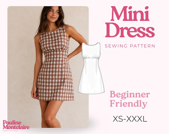 Dress Sewing Pattern for Women (XS-XXXL), Mini Dress, Summer Dress, Trendy Dress (Beginner Friendly), Women Dress Pattern
