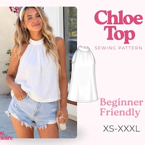 Halter Top Sewing Pattern for Women (XS-XXXL), Summer Top Pattern, Women Sewing Pattern, Beginner Top Pattern, Women Blouse Pattern