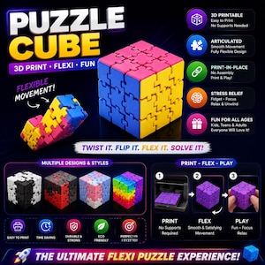 500+ Flexi Fidget Toys STL-paket | Ledade 3D-utskriftsleksaker | Sensoriska modeller | Skriv ut på plats STL-filer | 3D-utskrift | Direktnedladdning bild 8