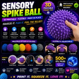 500+ Flexi Fidget Toys STL-paket | Ledade 3D-utskriftsleksaker | Sensoriska modeller | Skriv ut på plats STL-filer | 3D-utskrift | Direktnedladdning bild 6