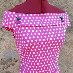 Top rockabilly nautical sailor anchor cherry vintage 50&#39;s dot pin up rétro punk tattoo psychobilly aloha sailor polka dot zombie horror