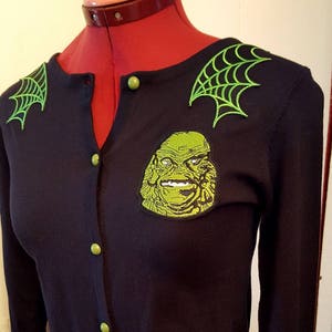 Cardigan Psychobilly Leopard - Motif Léopard, Crânes, Hirondelles - Taille 38 - Neuf Avec étiquettes