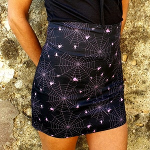 Skirt mini jupe punk leopard psychobilly rockabilly pin up tattoo goth zébré horror monster Frankenstein zombie halloween dracula mini skirt