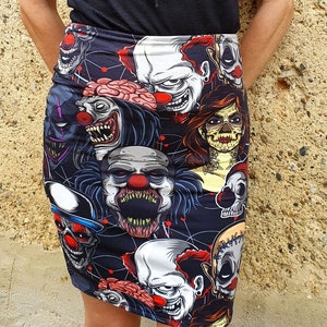 Skirt mini jupe punk leopard psychobilly rockabilly pin up tattoo goth zébré horror monster Frankenstein zombie halloween dracula mini skirt