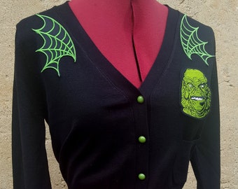Cardigan Rockabilly Femme - Imprimé Léopard Et Crânes - Taille 38 - Neuf Avec Étiquettes