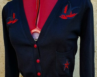 Cardigan Rockabilly Pin-up Avec Motifs Zombie Toiles D'araignée - Taille 38 - Neuf Avec étiquettes