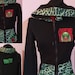 Veste Jean Denim Imprimé Léopard Et Tartan - Style Psychobilly Punk - Taille M - Neuf Avec étiquettes