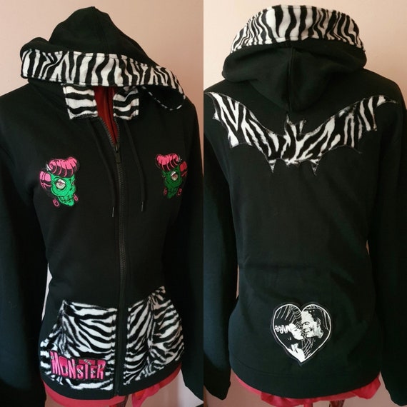 Cardigan Psychobilly Léopard Avec Crânes Et Hirondelles - Taille 38 - Rockabilly - Neuf Avec étiquettes