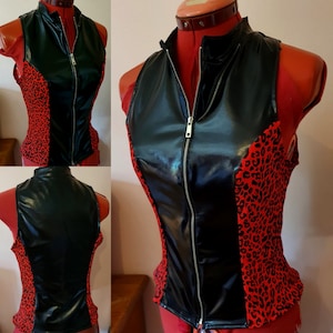 Jacket psychobilly red tartan leopard skulls cherry zombie frankenstein leopard rockabilly punk skull tattoo horror monster rock zebré goth